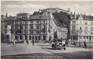 Ljubljana, Marienplatz und Burg - Laibach / Ljubljana - alte historische Fotos Ansichten Bilder Aufnahmen Ansichtskarten 