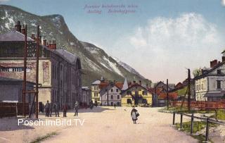 Wocheinerbahn - Assling Bahnhofstraße mit Bahnhof  - Aßling / Jesenice - alte historische Fotos Ansichten Bilder Aufnahmen Ansichtskarten 