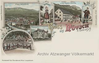 6 Bild Litho Karte Nötsch am Dobratsch - Villach Land - alte historische Fotos Ansichten Bilder Aufnahmen Ansichtskarten 