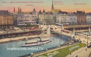 Wien, Franz Josefs Kai mit Kaiser Ferdinandplatz - Oesterreich - alte historische Fotos Ansichten Bilder Aufnahmen Ansichtskarten 