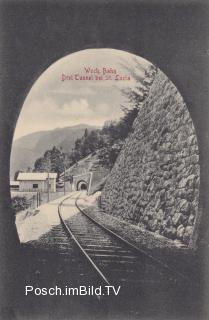 Wocheinerbahn, 3 Tunnel bei St. Lucia - Tolmein (Tolmino) / Tolmin - alte historische Fotos Ansichten Bilder Aufnahmen Ansichtskarten 