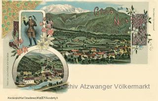 3 Bild Litho Karte - Miess - Unterkärnten (Koroška) - alte historische Fotos Ansichten Bilder Aufnahmen Ansichtskarten 