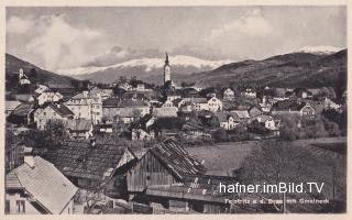 Blick aus Südost von Anhöhe Hauptschule - Kärnten - alte historische Fotos Ansichten Bilder Aufnahmen Ansichtskarten 