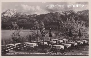 Egg am See, Gastgarten Pension Karner - Egg am Faaker See - alte historische Fotos Ansichten Bilder Aufnahmen Ansichtskarten 