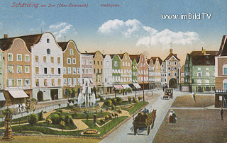 Schärding - Stadtplatz - Schärding Innere Stadt - alte historische Fotos Ansichten Bilder Aufnahmen Ansichtskarten 