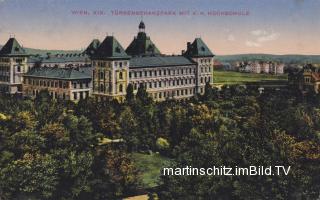 Wien, Türkenschanzpark mit K.K.Hochschule - Wien 18.,Währing - alte historische Fotos Ansichten Bilder Aufnahmen Ansichtskarten 