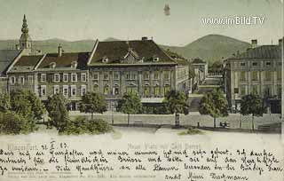 Klagenfurt - Neuer Platz mit Cafe Dorrer - Neuer Platz - alte historische Fotos Ansichten Bilder Aufnahmen Ansichtskarten 