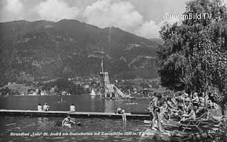 Badestrand beim Lido - Oesterreich - alte historische Fotos Ansichten Bilder Aufnahmen Ansichtskarten 