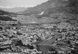 Luftbild Villach - Oesterreich - alte historische Fotos Ansichten Bilder Aufnahmen Ansichtskarten 