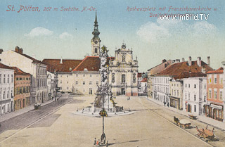 St. Pölten - Rathausplatz - Sankt Pölten(Stadt) - alte historische Fotos Ansichten Bilder Aufnahmen Ansichtskarten 