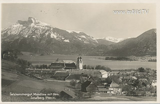 Mondsee mit Schafbergspitze - Oesterreich - alte historische Fotos Ansichten Bilder Aufnahmen Ansichtskarten 