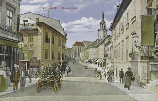 Blick von der Draubrücke - Villach - alte historische Fotos Ansichten Bilder Aufnahmen Ansichtskarten 