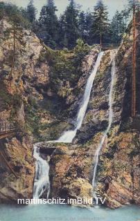 Tarvis, Wasserfall in der Schlitza-Schlucht - Friaul Julisch Venetien - alte historische Fotos Ansichten Bilder Aufnahmen Ansichtskarten 