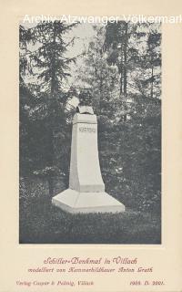 Villach, Schiller Denkmal im Schillerpark - Villach - alte historische Fotos Ansichten Bilder Aufnahmen Ansichtskarten 