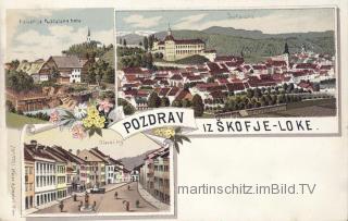 3 Bild Litho Karte - Bischoflack - Bischoflack / Škofja Loka - alte historische Fotos Ansichten Bilder Aufnahmen Ansichtskarten 