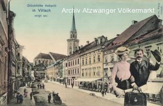 Villach Hauptplatz, Ankunftkarte  - Kärnten - alte historische Fotos Ansichten Bilder Aufnahmen Ansichtskarten 