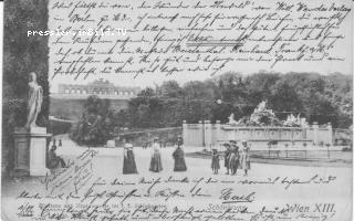 Gloriette und Neptungrotte im f.f. Schloßgarten - Wien,Hietzing - alte historische Fotos Ansichten Bilder Aufnahmen Ansichtskarten 