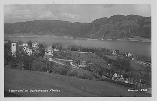 Sattendorf vom Westen - Treffen am Ossiacher See - alte historische Fotos Ansichten Bilder Aufnahmen Ansichtskarten 