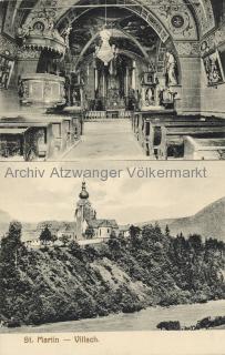 St. Martin bei Villach, Kirche  - Villach-St. Martin - alte historische Fotos Ansichten Bilder Aufnahmen Ansichtskarten 