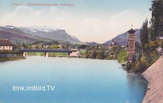 Villach, Eisenbahnbrücke mit Dobratsch - Villach - alte historische Fotos Ansichten Bilder Aufnahmen Ansichtskarten 