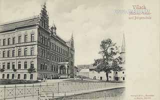 Mädchen-Bürgerschule - Oesterreich - alte historische Fotos Ansichten Bilder Aufnahmen Ansichtskarten 